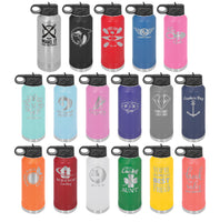 20 oz. or 32 oz. Personalized Polar Camel Water Bottle - Custom Engraved Insulated Water Bottle with leakproof lid and straw - Customized Water Bottle