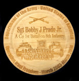 Commemorative Armed Services Plate-Personalized Round Wood Plate with Photo